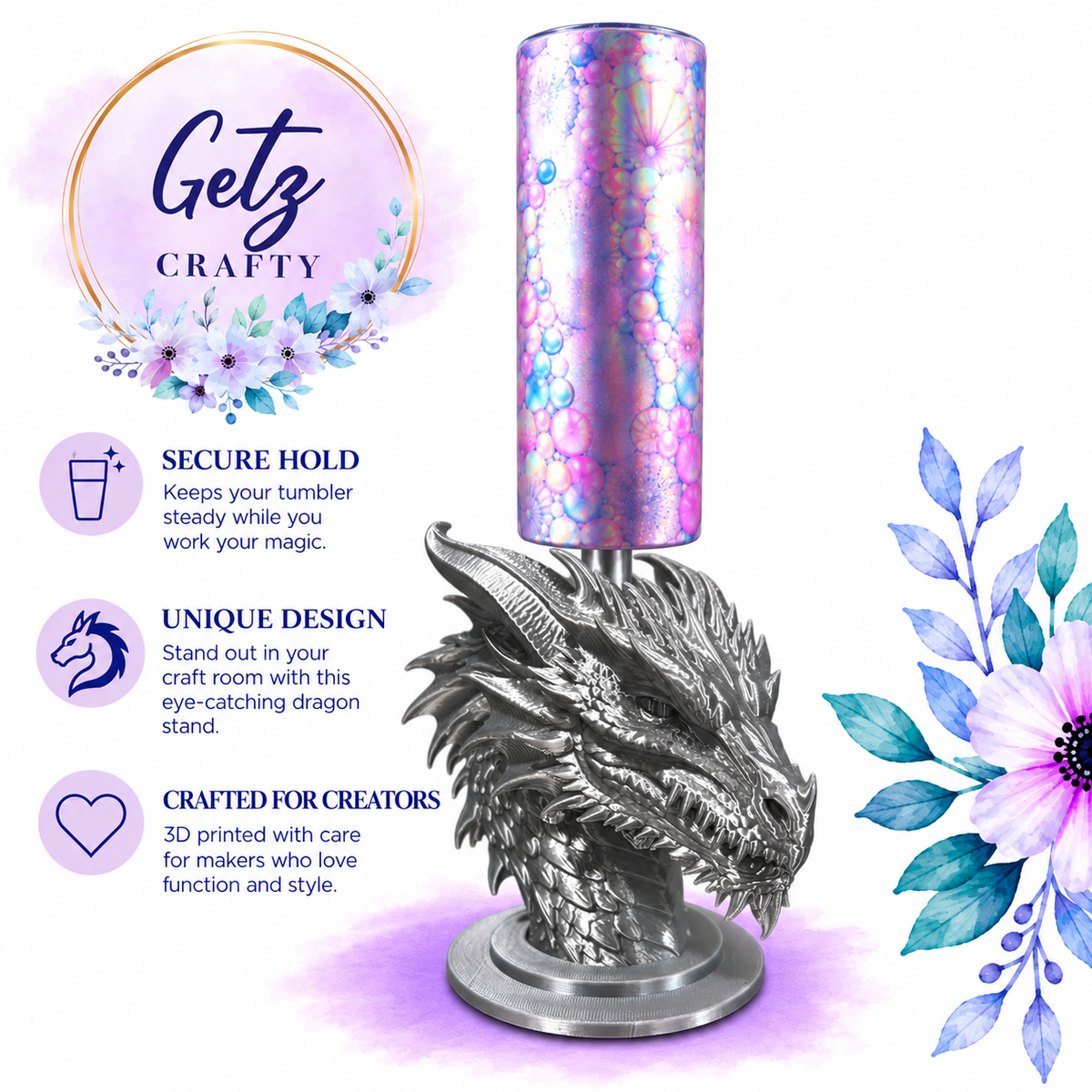 Dragon Drying Stand 3/4” (Silver)