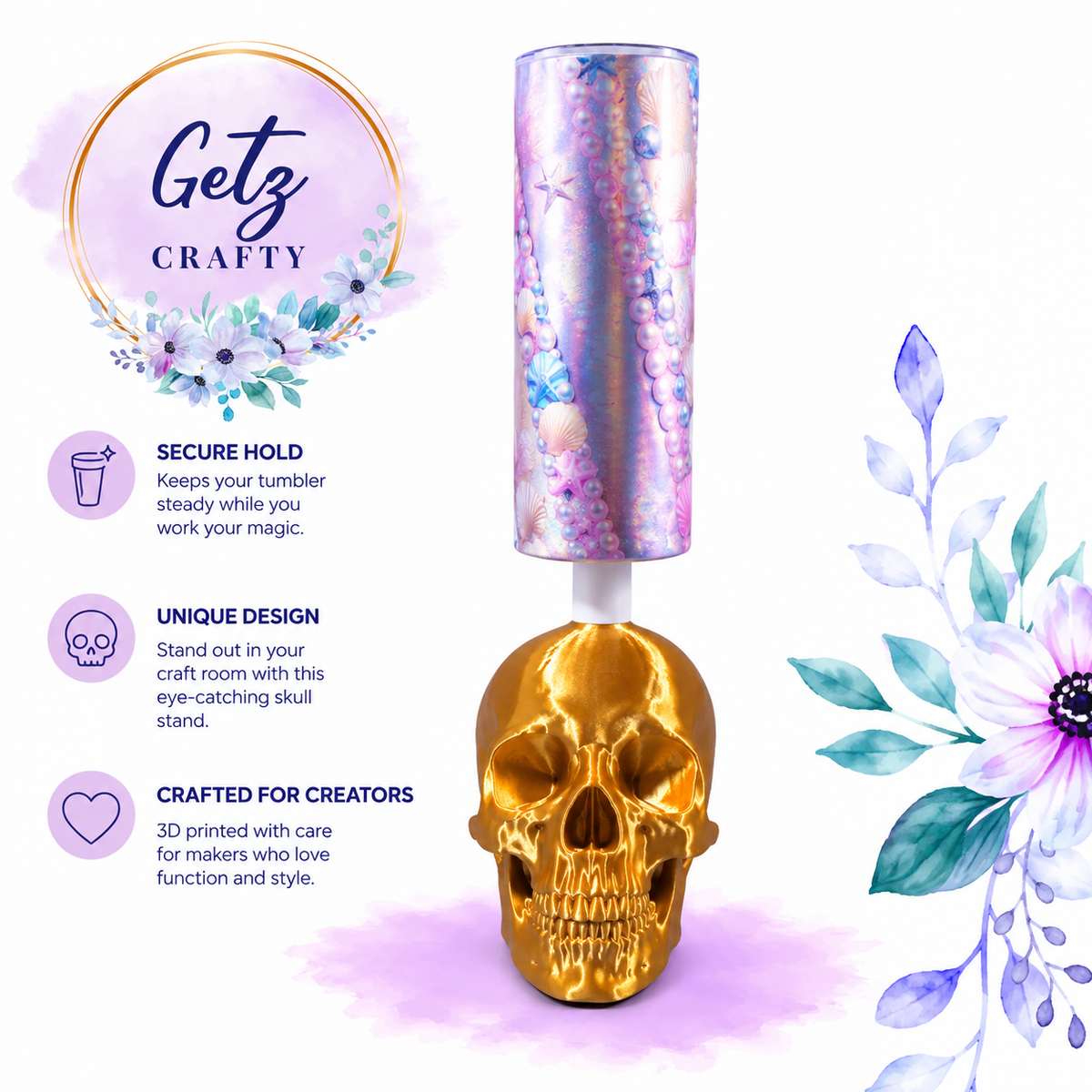 Skull Drying Stand 3/4” (Gold)
