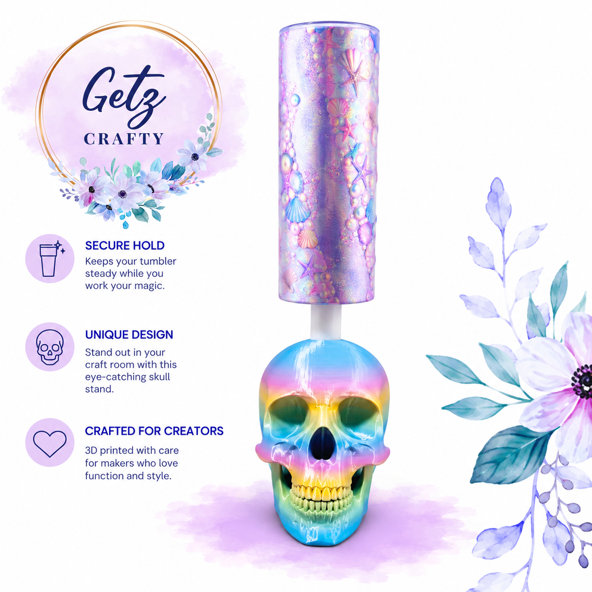Skull Drying Stand 3/4” (Multi-Color)