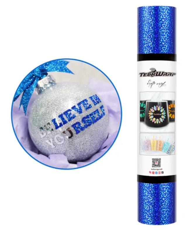 Blue Holographic Sparkle Adhesive Vinyl (5FT)