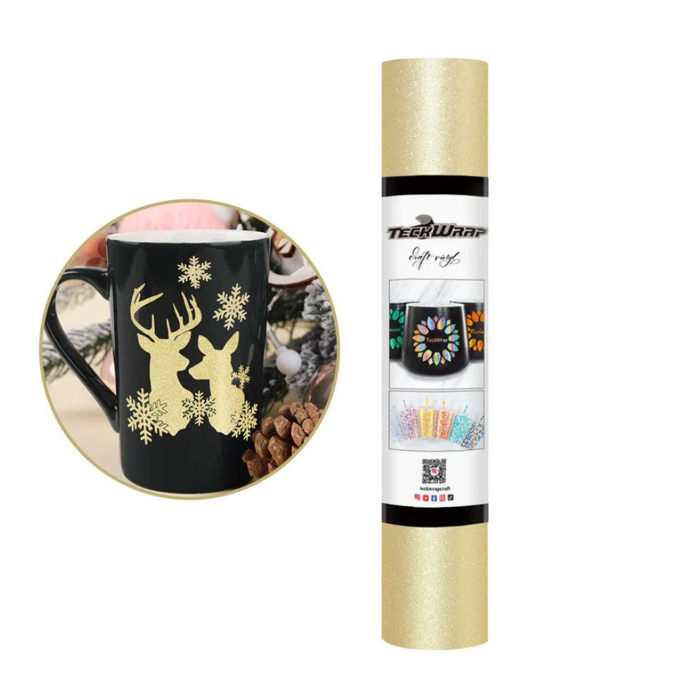 Champagne Gold Glitter Adhesive Vinyl (5FT)