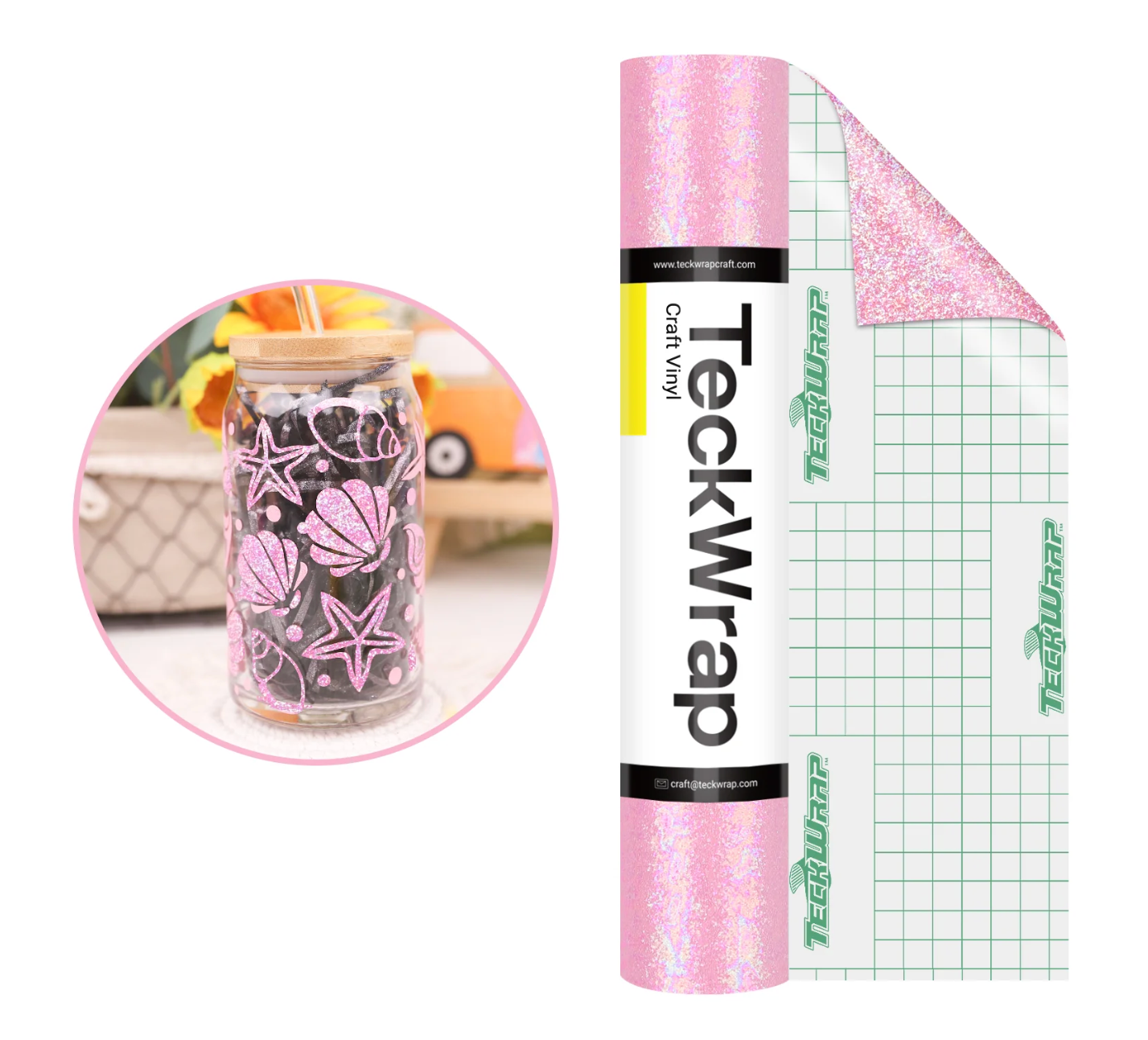 Pink Colorful Pearl Adhesive Vinyl (5 FT)