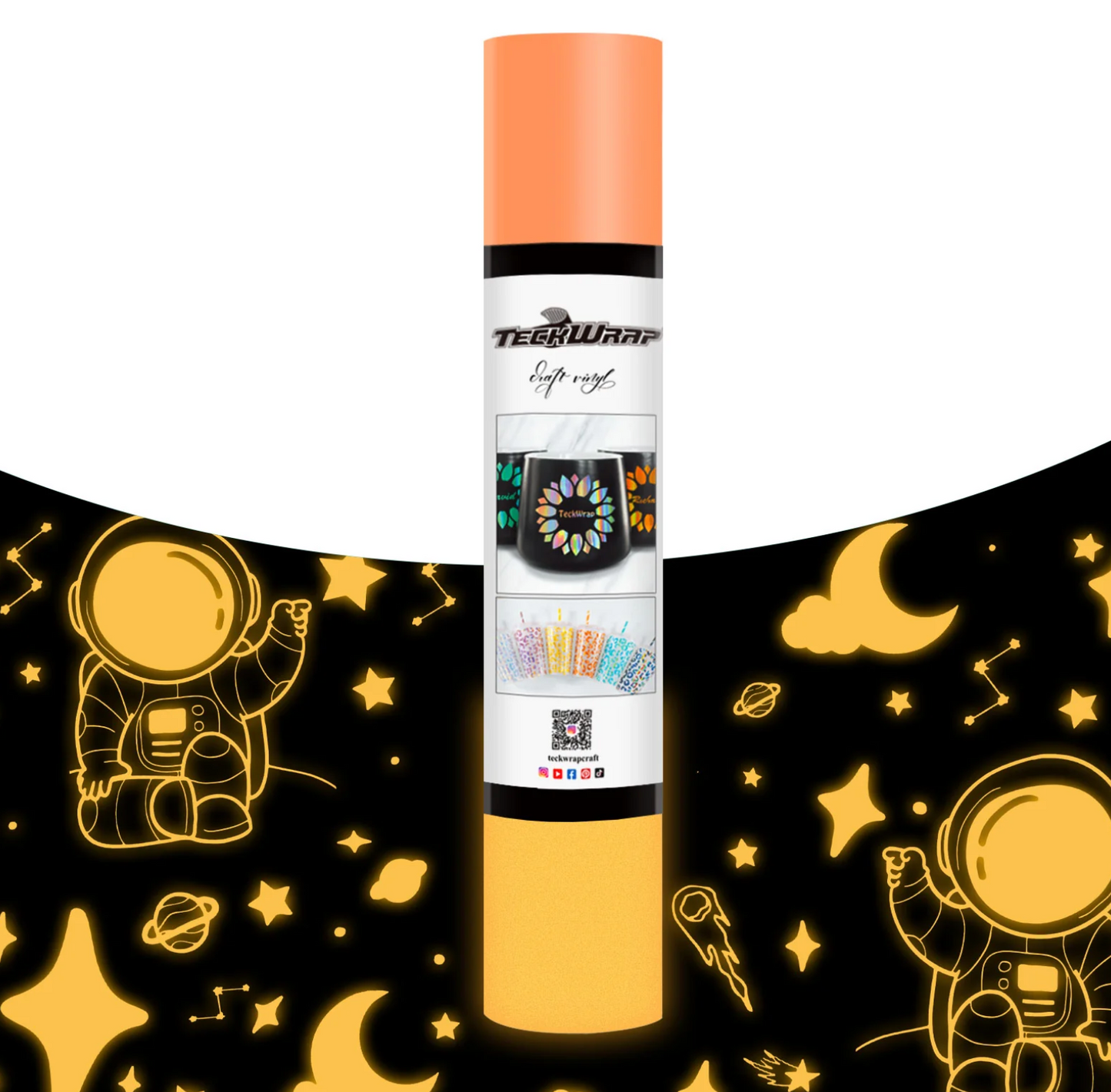 Coral Glow in the Dark Adhesive Vinyl (5FT)