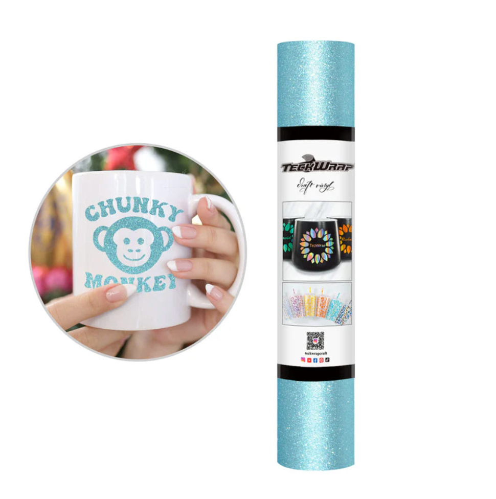 Cornflower Blue Glitter Adhesive Vinyl (5FT)