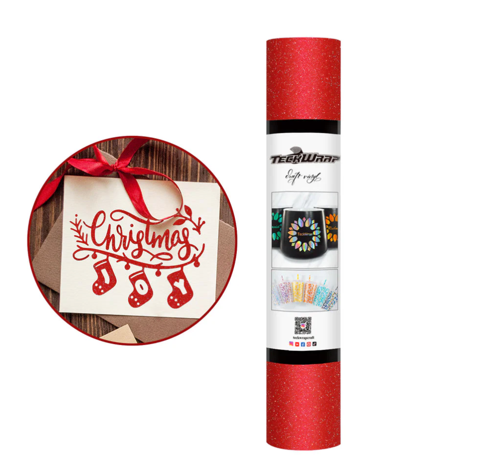 Crimson Glitter Adhesive Vinyl (5FT)