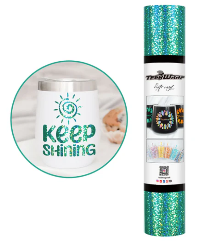 Green Holographic Sparkle Adhesive Vinyl (5FT)