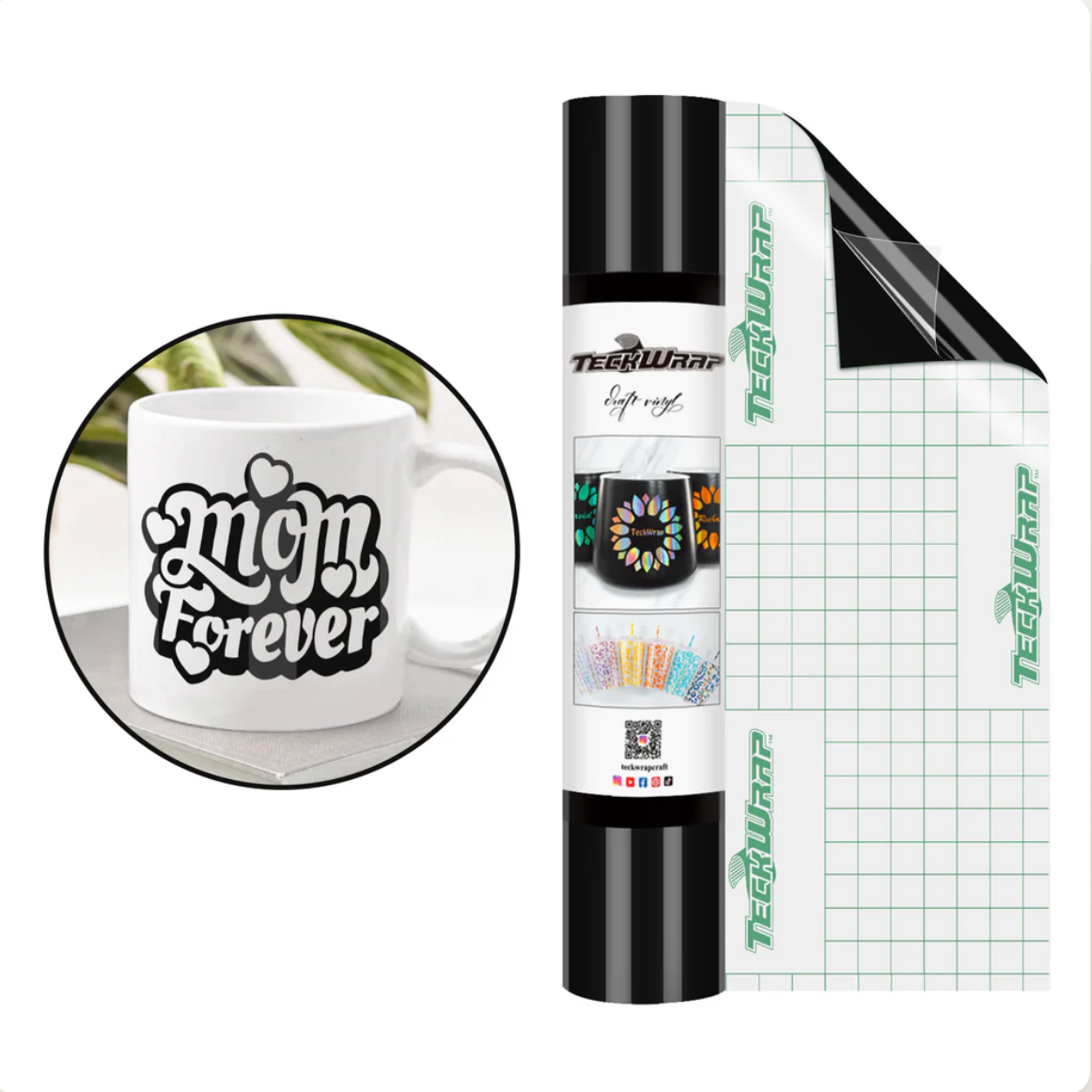 Ink Black Glossy Adhesive Vinyl (5FT)