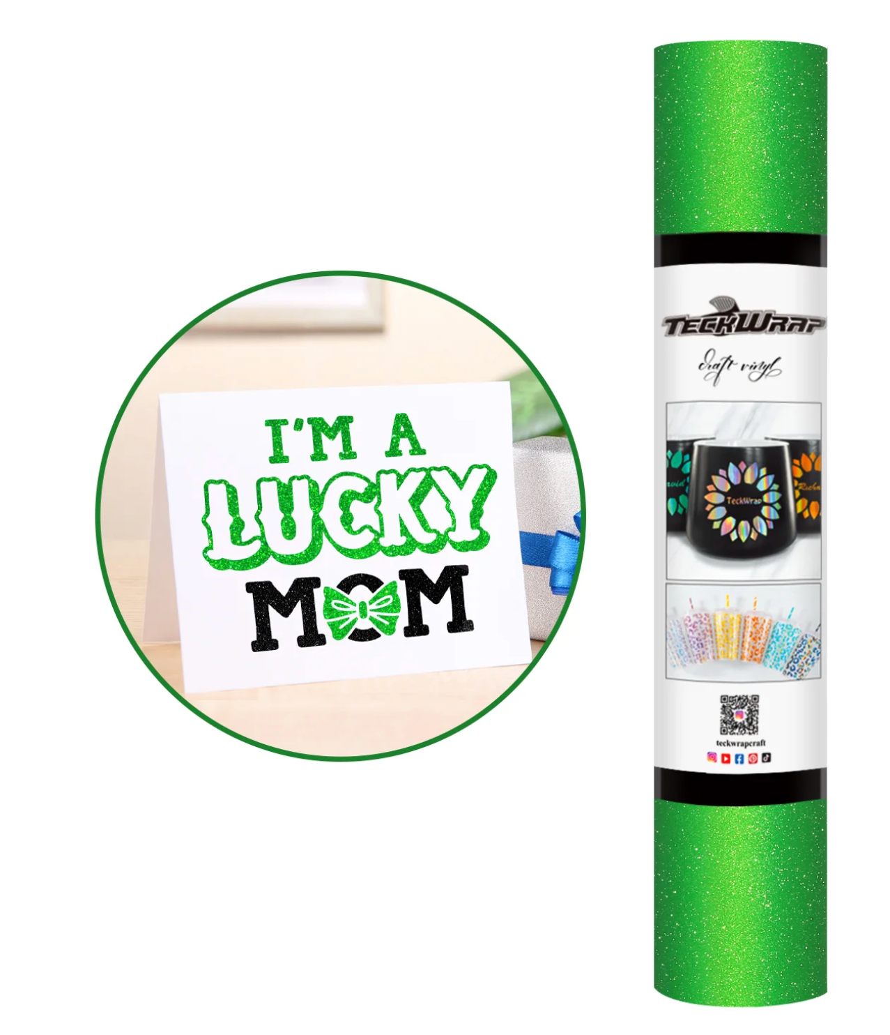Kelly Green Glitter Adhesive Vinyl (5FT)