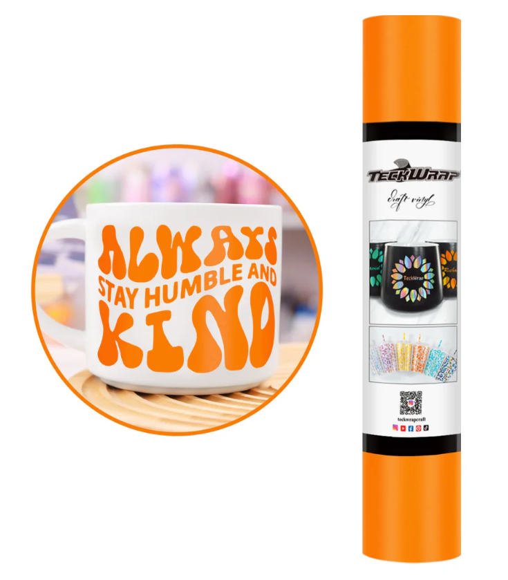 Neon Orange Matte Adhesive Vinyl (5FT)