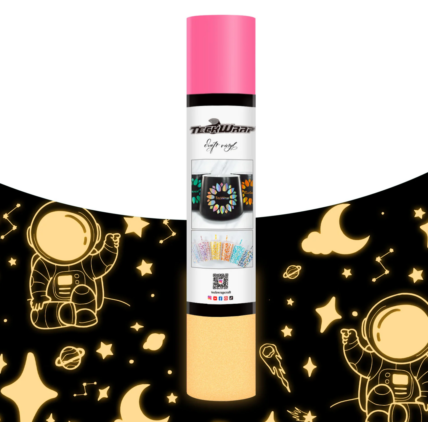Pink Glow in the Dark Adhesive Vinyl (5FT)
