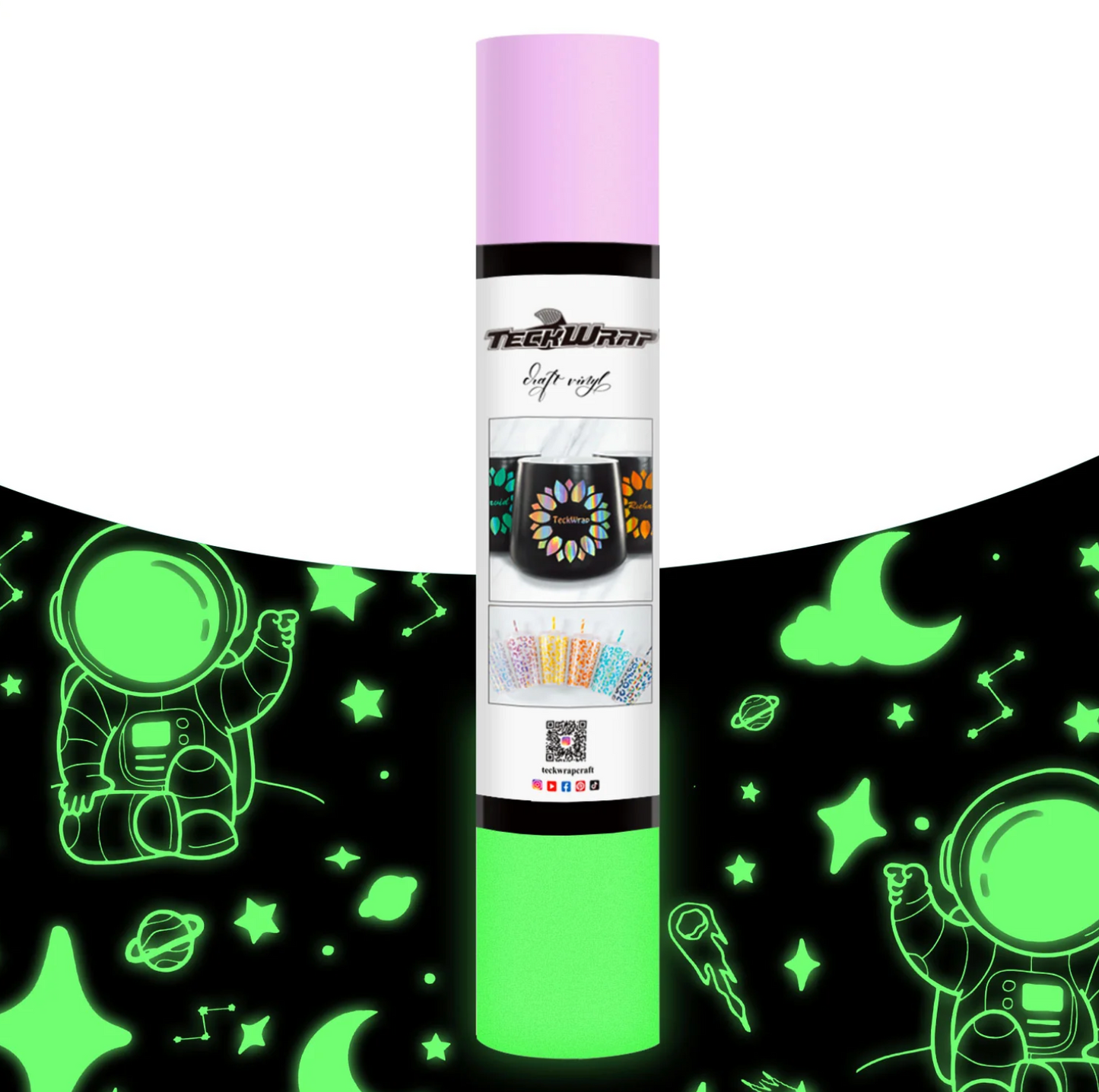 Purple Glow in the Dark Adhesive Vinyl (5FT)