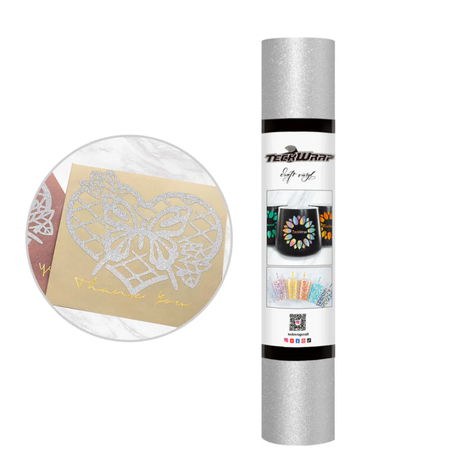 Silver Glitter Adhesive Vinyl (5FT)
