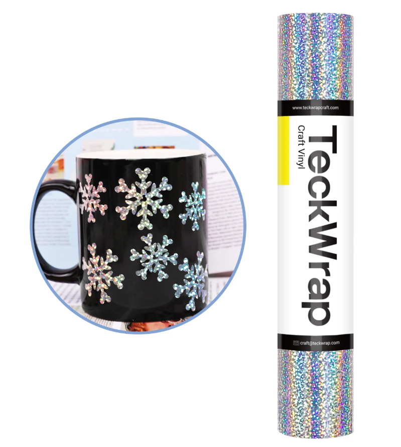 Silver Holographic Sparkle Adhesive Vinyl (5FT)