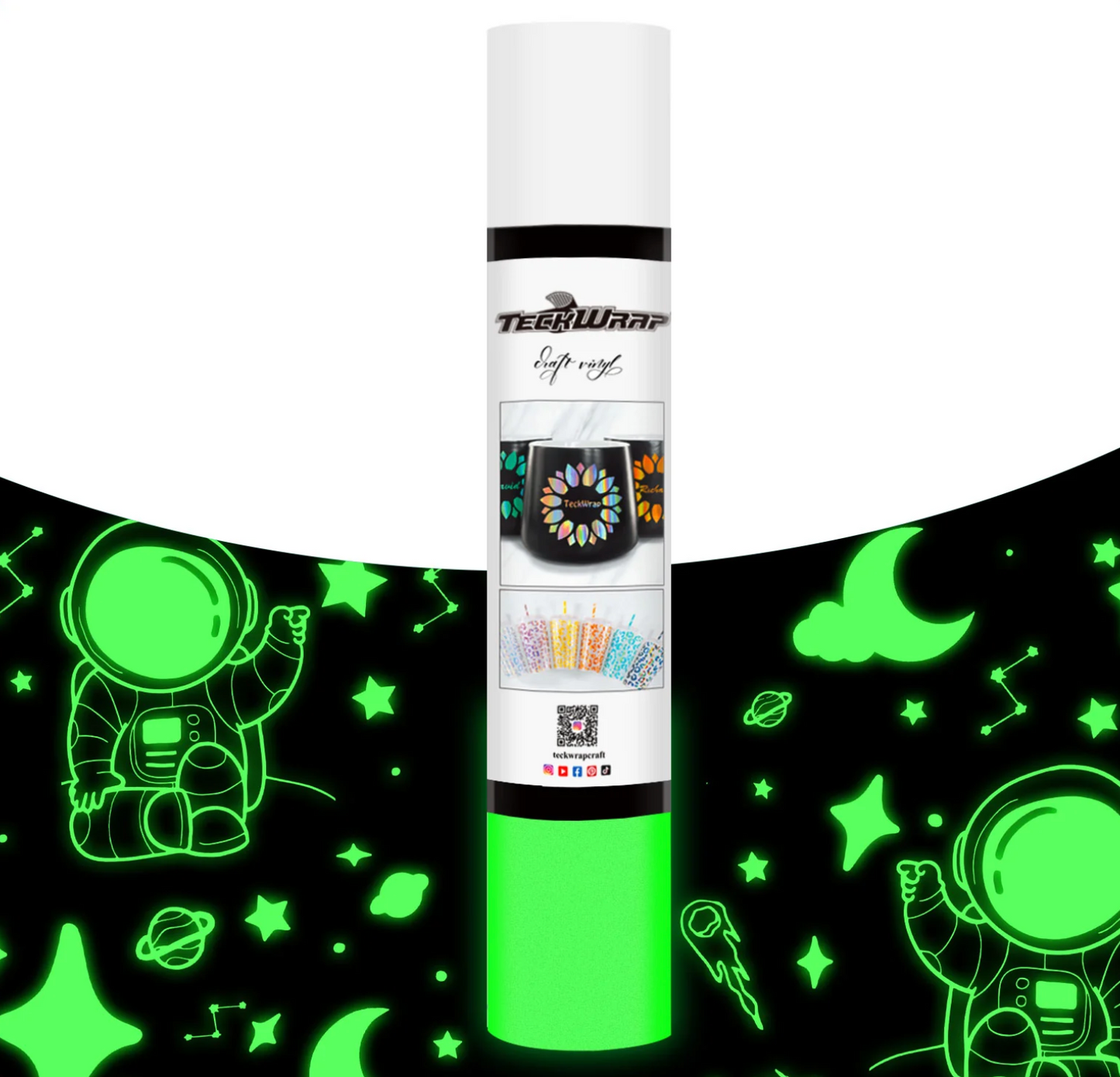 White Glow in the Dark Adhesive Vinyl (5FT)