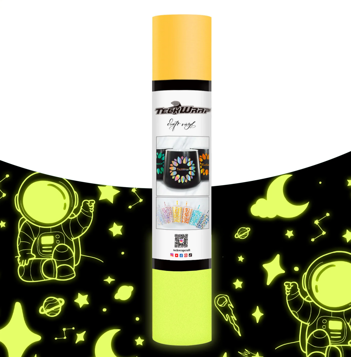 Yellow Glow in the Dark Adhesive Vinyl (5FT)