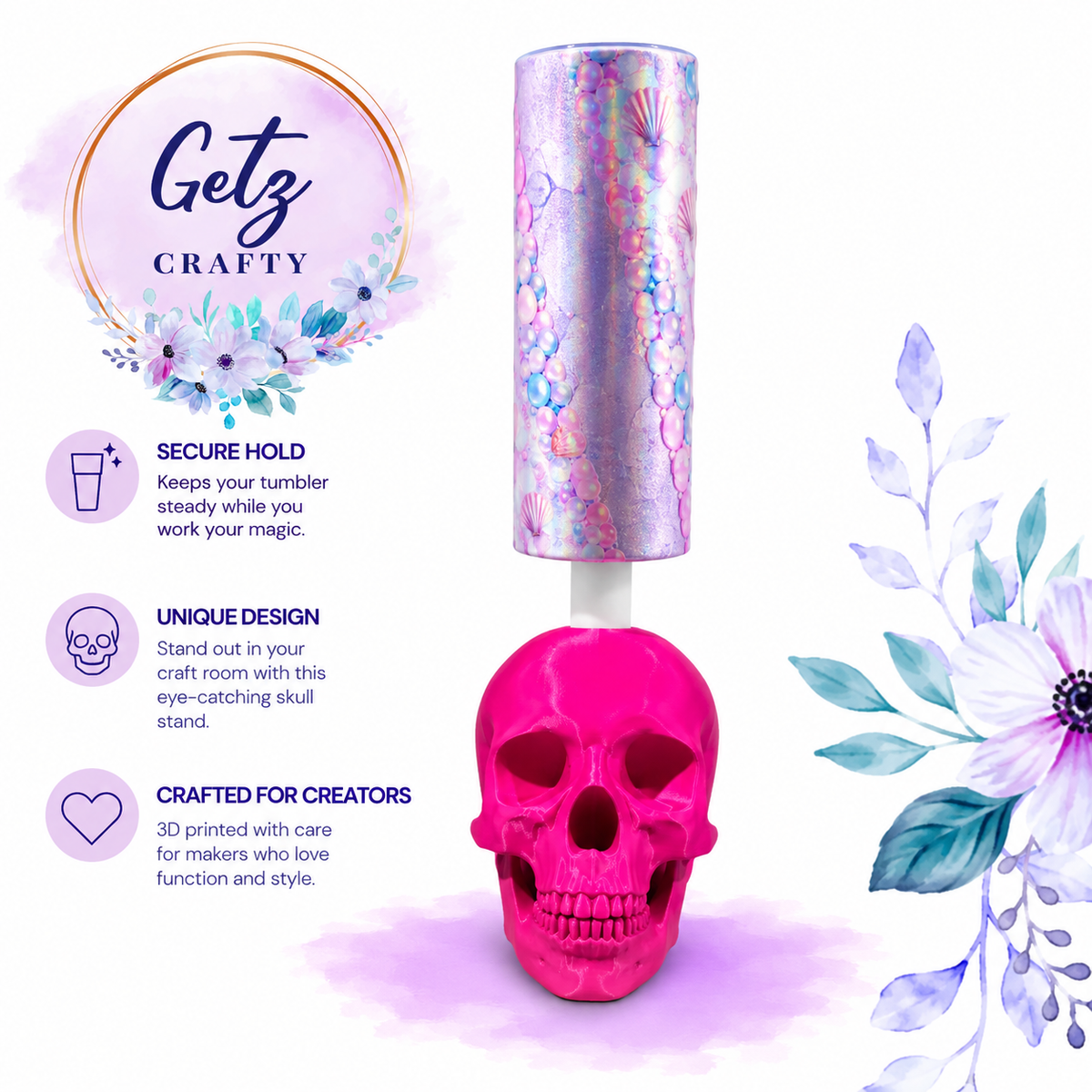 Skull Drying Stand 3/4” (Hot Pink)