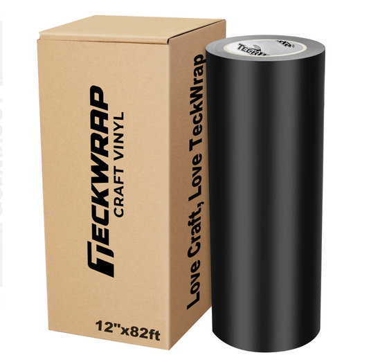 Matte Black Eco Vinyl (82FT) (Ideal for Underneath Template Tape)
