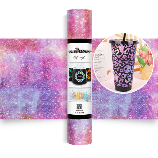 Nebula Purple Glitter Brush Adhesive Vinyl (5FT)