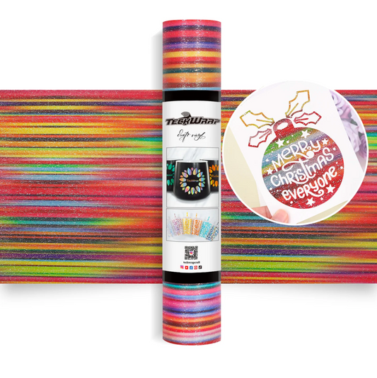 Serape Rainbow Glitter Brush Adhesive Vinyl (5FT)