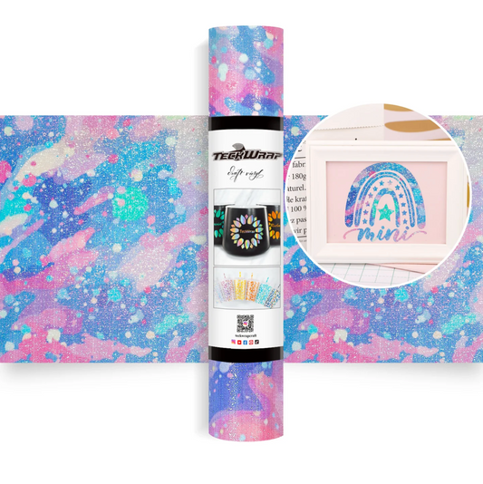 Watercolor Spots Glitter Brush Adhesive Vinyl (5FT)