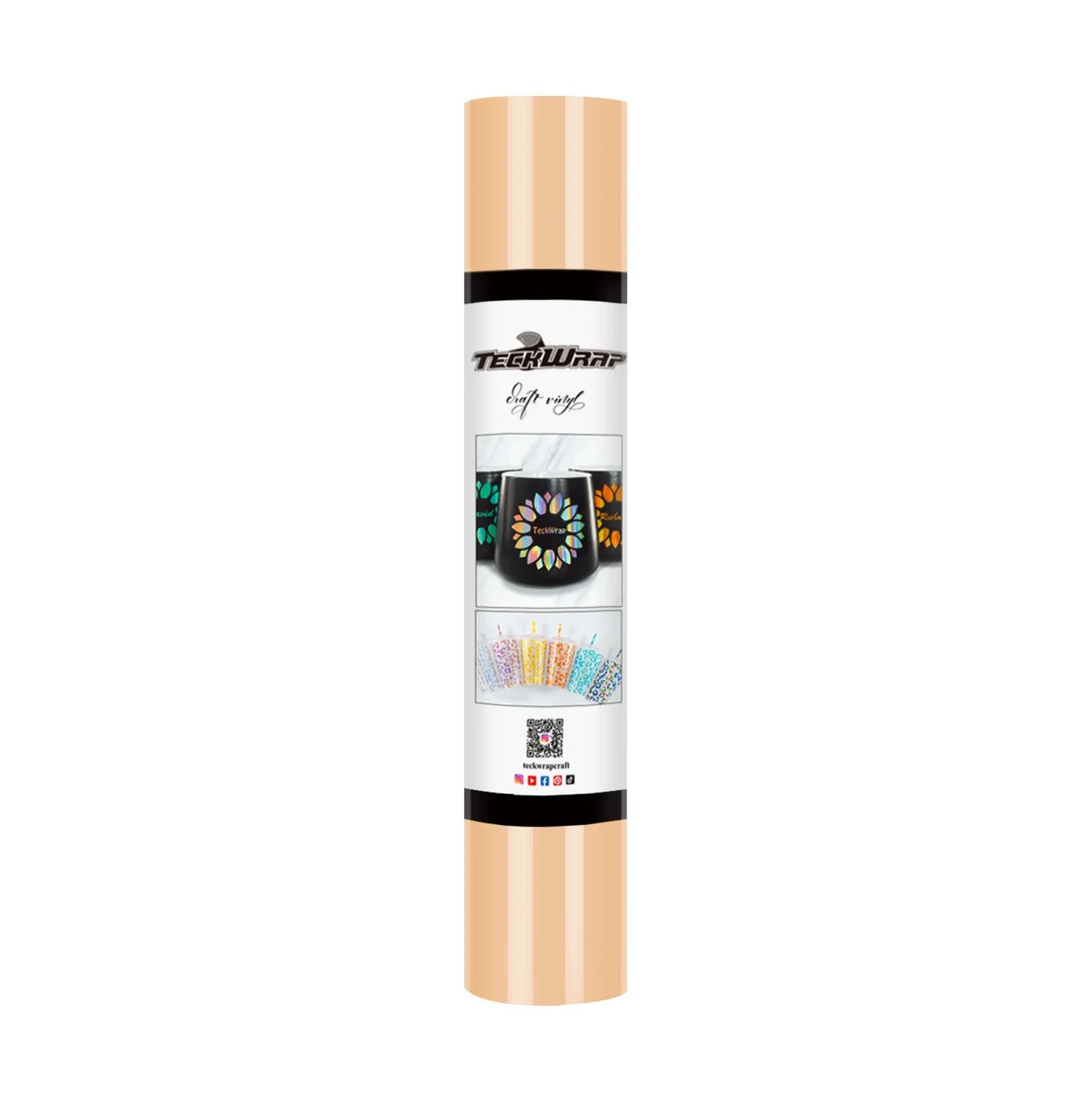 Apricot Glossy Permanent Adhesive Vinyl (5FT)