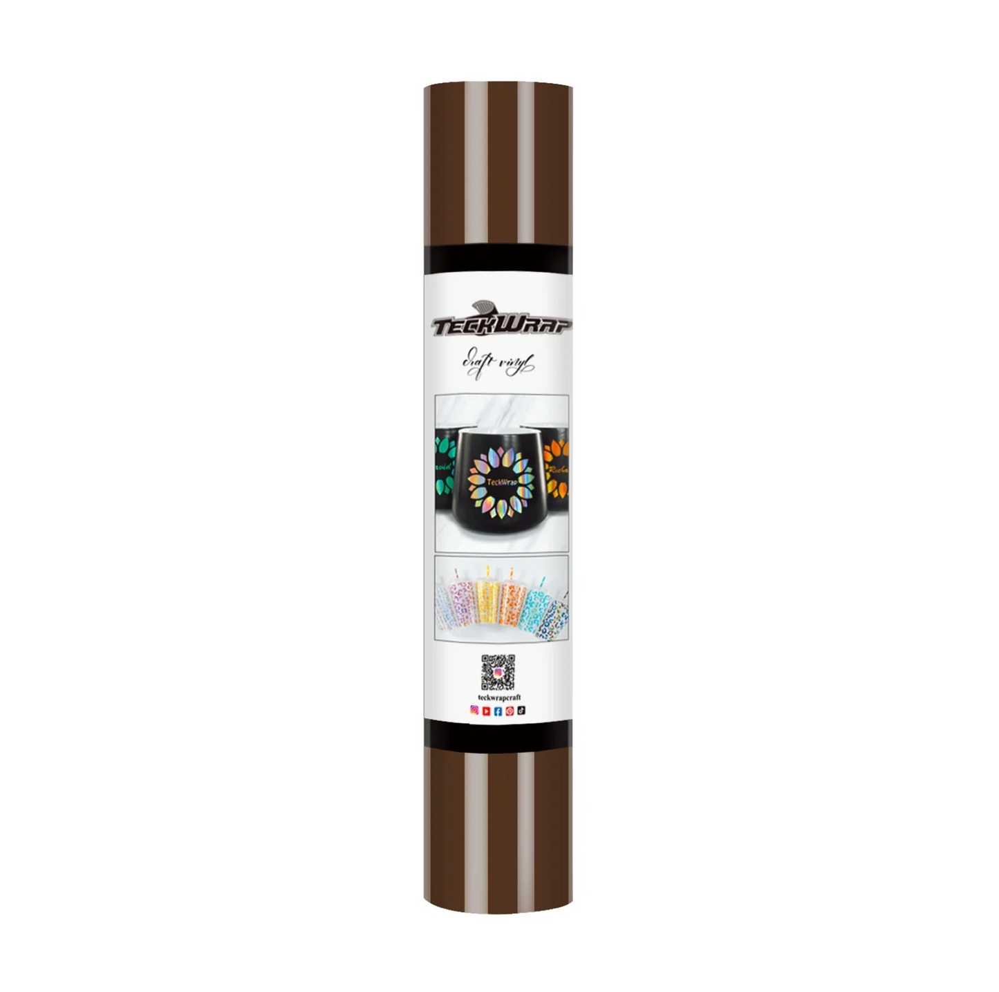 Coffee Brown Glossy Permanent Adhesive Vinyl (5FT)