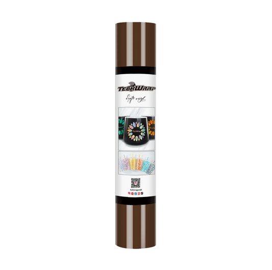 Coffee Brown Glossy Permanent Adhesive Vinyl (5FT)