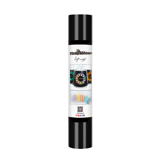 Ink Black Glossy Permanent Adhesive Vinyl (5FT)