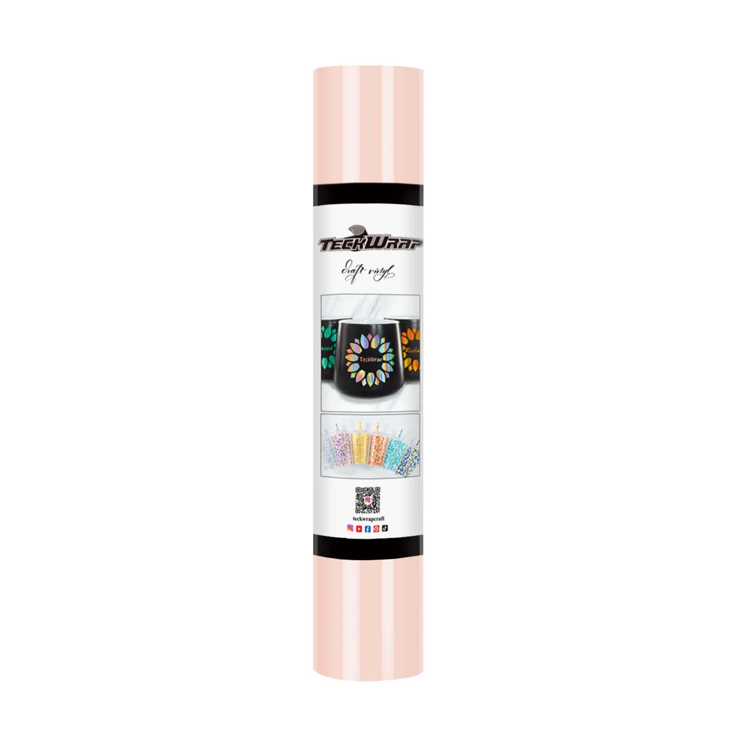 Pastel Pink Glossy Permanent Adhesive Vinyl (5FT)