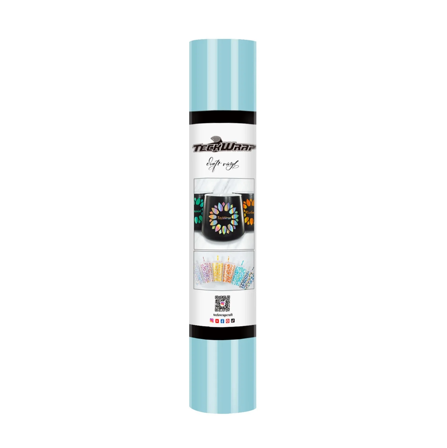 Powder Blue Glossy Permanent Adhesive Vinyl (5FT)