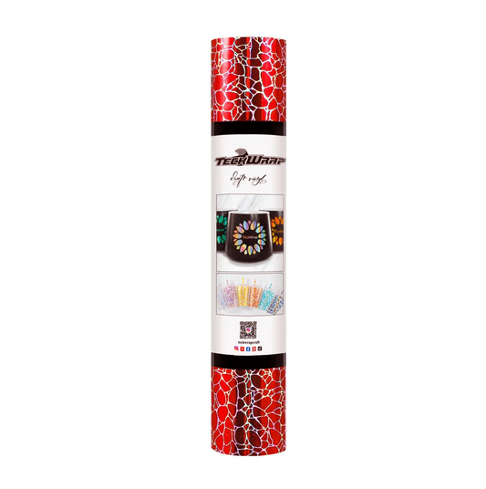 Red Holographic Cobblestone Permanent Adhesive Vinyl (5FT)