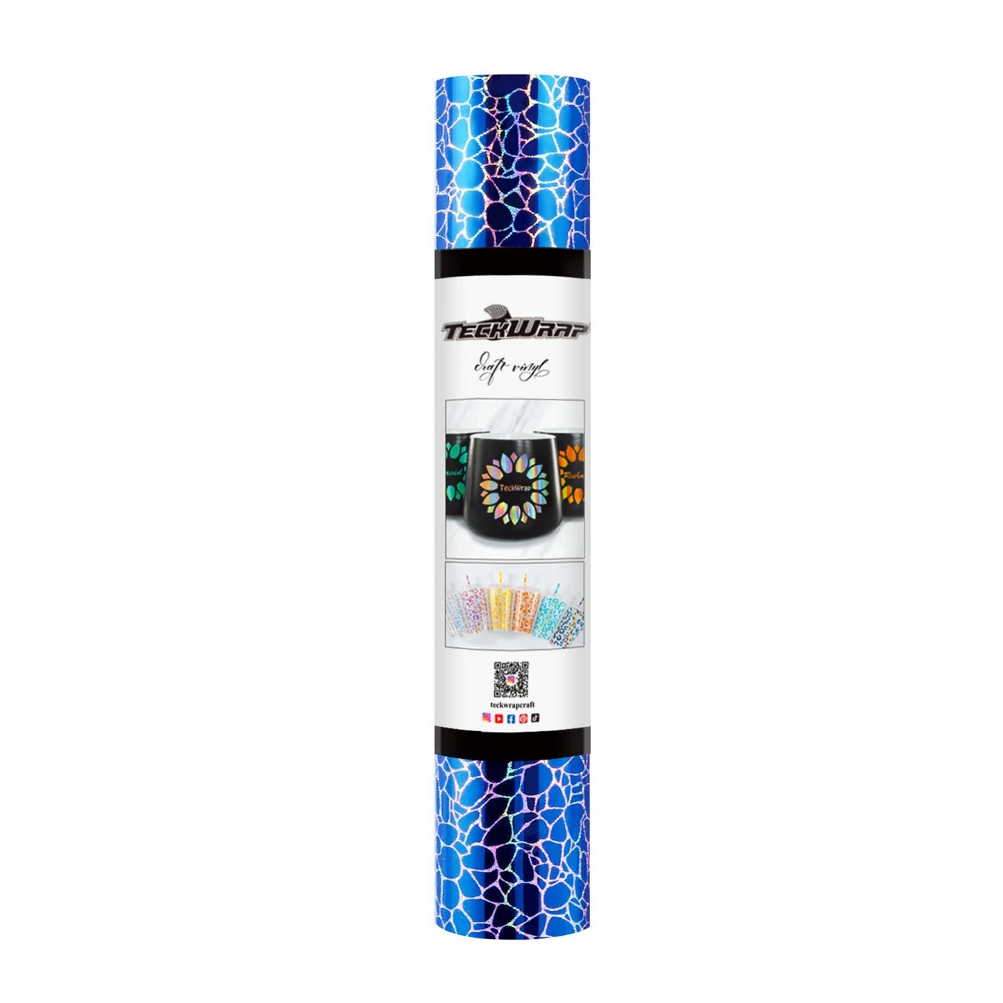 Sapphire Holographic Cobblestone Permanent Adhesive Vinyl (5FT)