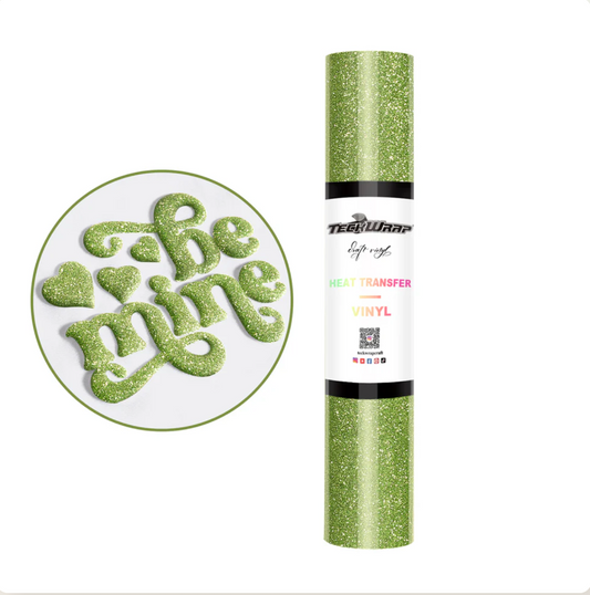 Lime Green Glitter Puff HTV (5FT)