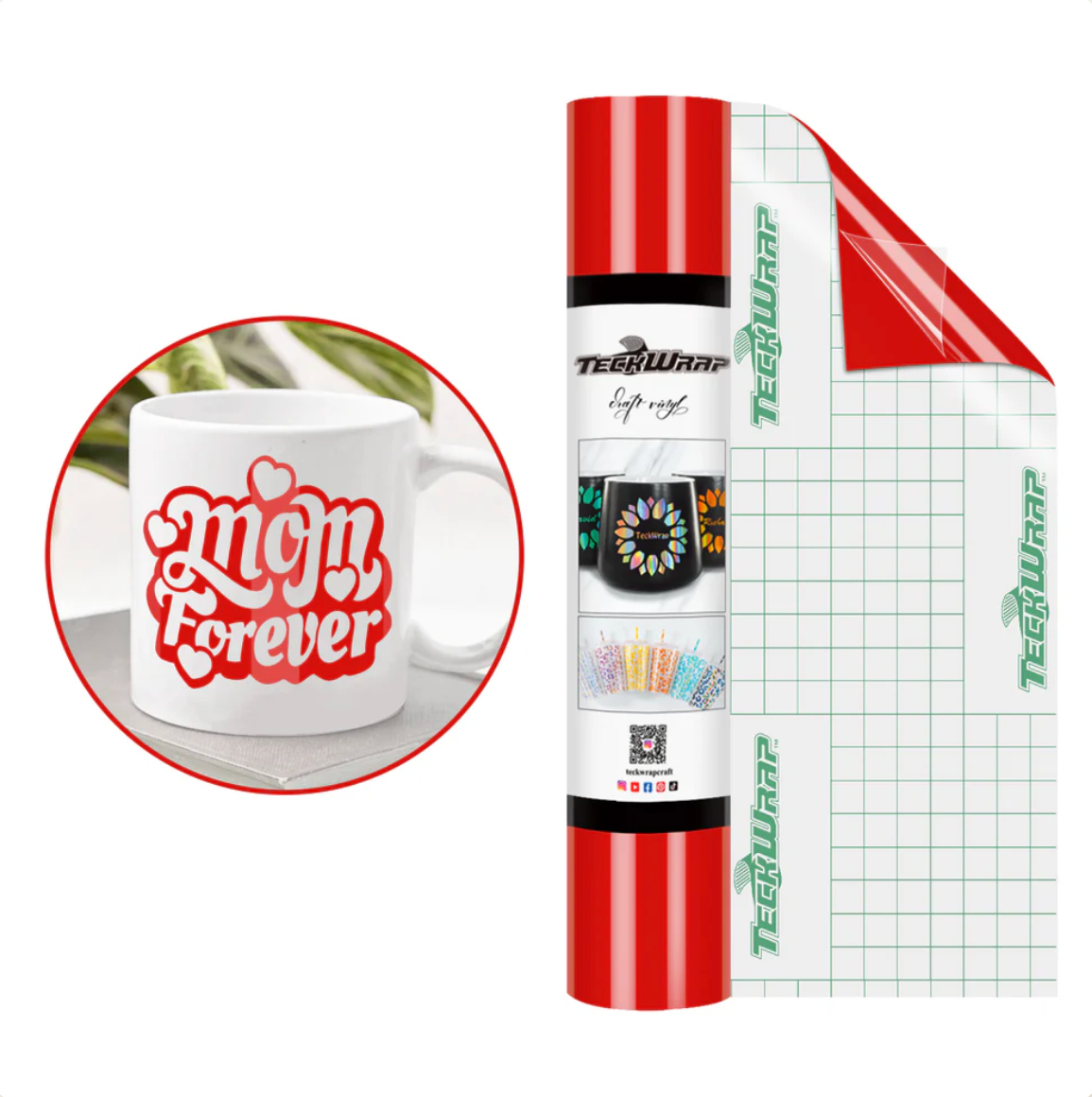 Purered Pure Red Glossy Adhesive Vinyl (5FT) – Getz Crafty