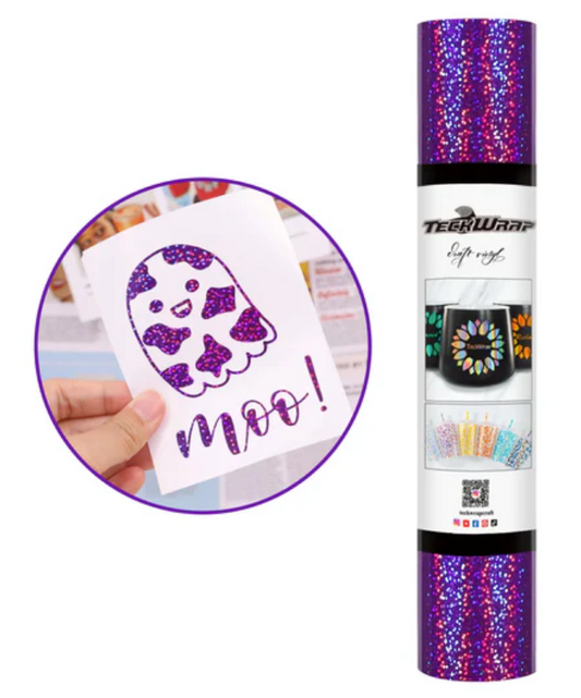 Purple Holographic Sparkle Adhesive Vinyl (5FT)