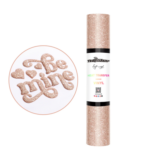 Rose Gold Glitter Puff HTV (5FT)