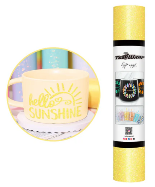Yellow Colorful Shimmer Adhesive Vinyl (5FT)